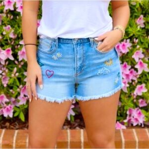 Ban•jara Embroidered Denim Shorts
